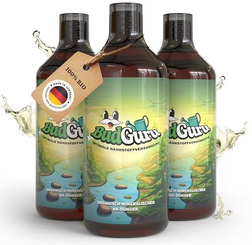 BudGuru Dünger für Pflanzenwachstum Indoor & Outdoor (3 x 1 Liter) | Chemikalienbeständiger Portionierer mit präziser Skala | Dosierhilfe für einfaches Abfüllen