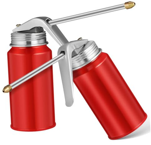 GRADENEVE Stabile Ölkannenpumpe Aus Metall 200 Ml Rot Mehrzweck-handpumpe Für Die Industrielle Schmierung Von