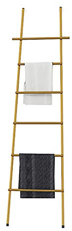 6 Schichten Metall Handtuchleiter Halter mit Saugnapf Wandmontage Display Rack Deckenständer Badezimmer Zubehör Handtuchleiter Halter für Badezimmer Waschküche Schwarz