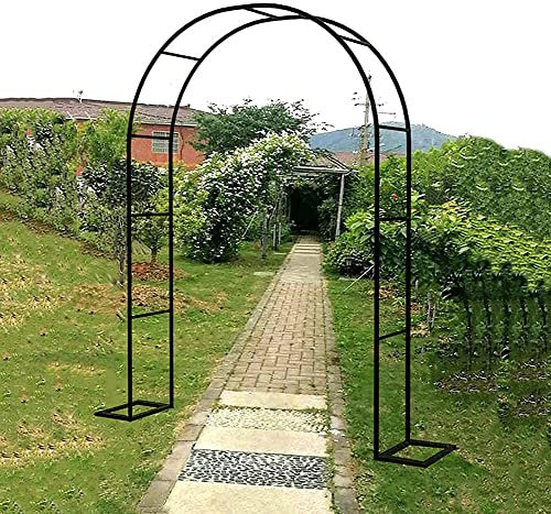 Grande tonnelle de jardin en métal noir pour grimper, vignes, pergola, fleurs, robuste et résistante aux intempéries, 1,2 m x 2,2 m