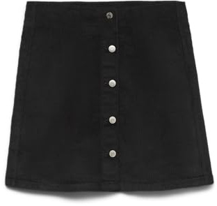 Vero Moda Falda de Mujer Vmetta HR Short Corduroy Skater Skirt, Negro, S