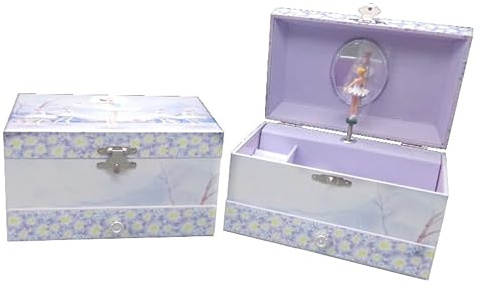 Musicboxworld MMM GmbH, Spieluhrenwelt 22216 Spieluhr -Spieluhr - Schmuckschatulle Ballerina - Musik & Schublade für Schmuck - Mädchen Geschenk (17,8 x 11,5 x 9,9 cm)
