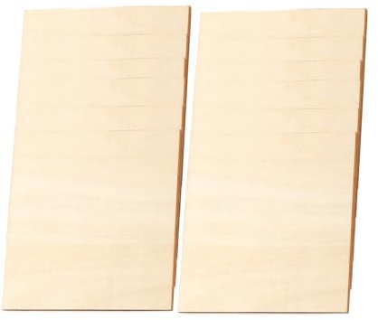 12Pcs Basswood Sheets Unfinished Wood 6Inch 11.8Inch Unfinished Squares Boards for Art Craft Wood Plywood