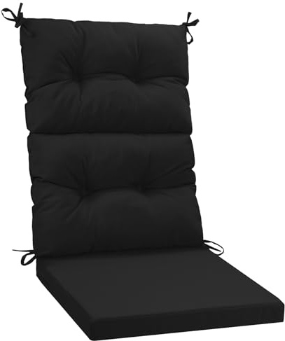PRIMEPATIO Gartenstuhl-Auflagen Hochlehner Set – Bequeme Outdoor Sitzkissen für Gartenstühle & Klappstühle, Weiche Hochlehner Auflagen für Balkon, Terrasse & Gartenmöbel, Schwarz