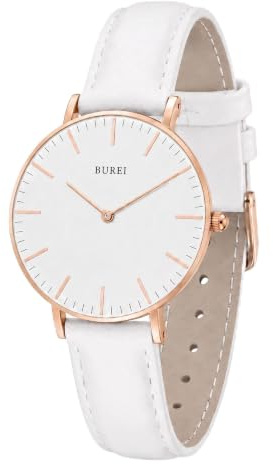 BUREI Uhr Damen Minimalistische Analog Quartz Armbanduhr Damen Klassische Edelstahl Damenuhr Geschenke für Frauen