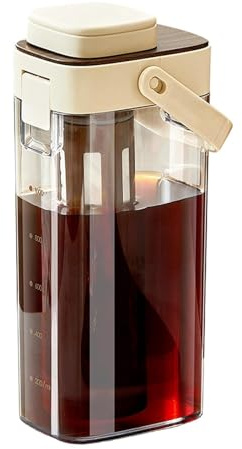 ccuzs Cold Brew Maker - 1000ml Wide Mouth Leakproof Pitcher | Coffee Tea Infuser Dispenser Bottle Fridge Storage Jug for Home, Kitchen, Dining Room, Family Gatherings, Brewing Use