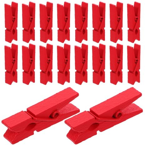 Zerodeko Mini mollette di Legno Rosse 160 Pezzi, Mezze mollette di Legno per lavoretti con Forte Presa, Clip per Foto e Decorazioni, per Esposizione Foto e lavoretti, casa e Viaggi