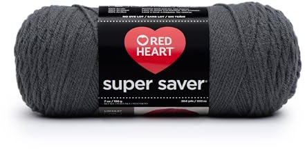 Red Heart Super Saver Yarn-Charcoal, Acrylic, 11.67 x 27.4 x 11.67 cm
