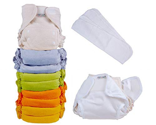 Popolini UltraFit Rainbow Soft Set Bunt sortiert Komplettset Stoffwindeln 3-15kg inkl. Vliessrolle 120 Blatt