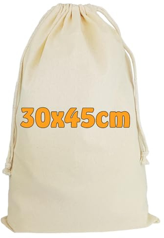 Cottonbagjoe (10, 25, 100, 200) Baumwollbeutel mit Kordelzug 30 x 45 cm – OEKO-TEX® STANDARD 100 Stoffbeutel als Aufbewahrungsbeutel für Kleidung, Schuhe & Reisen