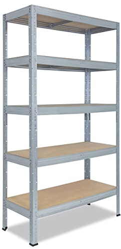 shelfplaza Pro 180x100x60cm Schwerlastregal verzinkt mit 5 Böden x 200kg | Kellerregal · Lagerregal · Metallregal · Regale für Kellerraum · Steckregal · Abstellraum Regal