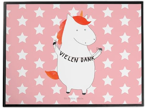 Mr. & Mrs. Panda Schreibunterlage Einhorn Dankeschön - Geschenk, Einhörner, schreibtischunterlagen, Schreibtisch Unterlagen, schreibtischauflagen, Danksagung, Schreibtischauflage, Danke, Unicorn