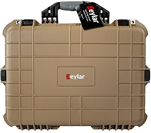 Eylar 50 cm stor skyddskamera hårt fodral vatten och stötsäker med skumbrun, SOLBRÄNNA, large, Resa