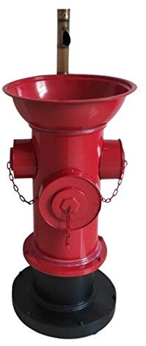 TMPTY Waschplätze Waschbecken Mit Wasserhahn, Feuerhydrant Amerikanischer Retro-Stil Metall Eiserne Kunst Standwaschbecken Küchenspülen (Farbe : Red Black)
