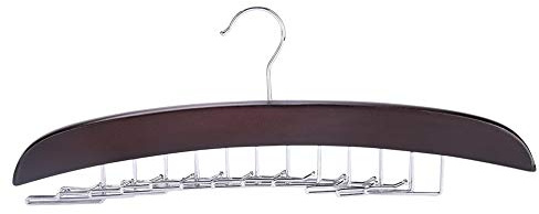 24 Crochets Porte-Cravate en Bois Porte-Ceinture Rotatif Porte-Attaches de Rangement Organisateur de Rangement pour Accessoires de Placard pour Hommes(Noir)