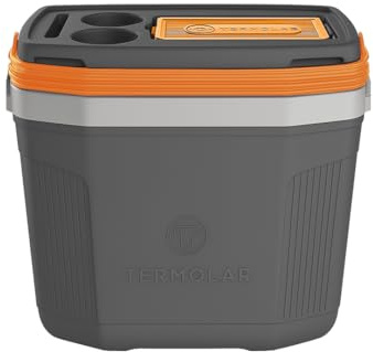 Nevera Portátil Rígida de Plástico Ultrarresistente con Tapa | De Fácil Manejo Y Transporte con Compartimento Superior para Llaves Y Vasos - Ideal para Playa, Picnic Y Camping