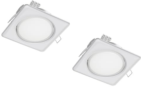 ledscom.de 2 Stück Deckeneinbauleuchte ZOBE II, weiß matt, eckig, 11 x 11cm, 560lm, weiß