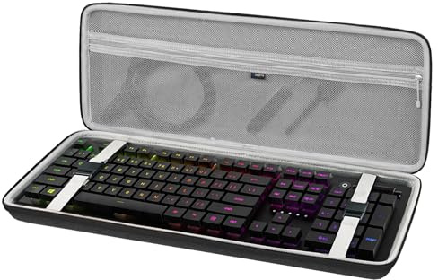 Funda para Teclado de tamaño Completo Geekria, Estuche de Viaje rígido para Teclado mecánico de 108 Teclas Compatible con Razer BlackWidow V3, Ornata Chroma Gaming