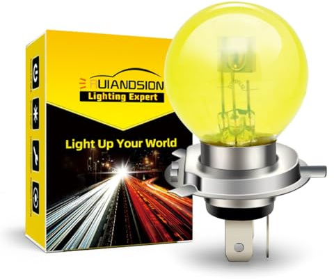 Ruiandsion P43T H4 Halogen Glühbirne 6V Scheinwerfer 45/40W 6 Volt Gelb Auto Motorrad Scheinwerfer