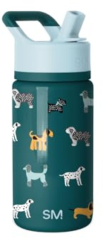 Simple Modern Kids Summit Water Bottle with Straw Lid | 14oz Stainless Steel Cup Insulated Tumbler for Toddlers, School | Dog Days