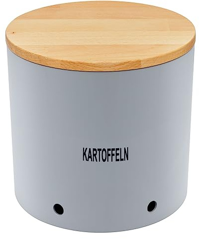 Magu Natur-Design Kartoffeltopf Grau aus einem Polymer aus natürlichen Materialien Kartoffelbehälter Vorratsbehälter