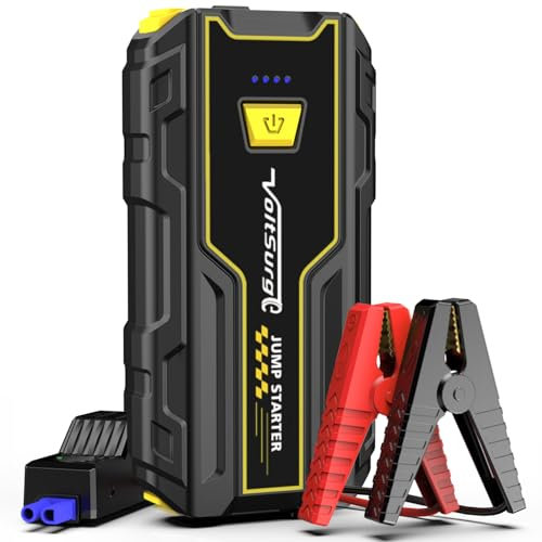 VoltSurge Starthilfe Powerbank, 4000A Auto Starthilfe Powerbank für 12V Jump Starter Starthilfe-Gerät für Autos, Kompakt und Tragbar, Starke Leistung (4000A)