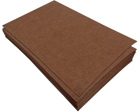 Jtnohx Fogli Feltro Rigido per L'artigianato, 32 Pezzi Tessuto di Feltro 1 mm, 17,78×28,7 cm Pannolenci Colore per Cucito e la Decorazione del Partito(Marrone)