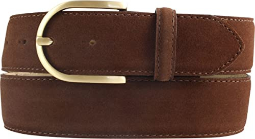 BELTINGER Damen-Gürtel aus Veloursleder 4 cm | Velour-Gürtel für Damen 40mm | Wildleder-Gürtel 4cm mit goldener Gürtelschnalle