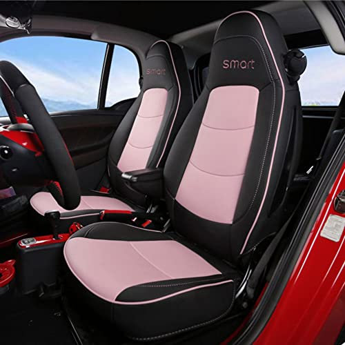 ZUMAHA Autositzüberzug für Mercedes Benz Smart Fortwo W451 2009 2010 2011 2012 2013 2014 2015 Sitzbezügesets Custom Car Seat Cover Set Sitzbezüge Auflagen Zubehör,Blackpink