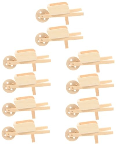 ibasenice 10pièces Chariot Bois Miniature De Modèles Réalistes pour Maison De Poupées Décoration De Jardin Et Accessoires De Collection Jouet Créatif