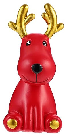 CAXUSD Xiaolu Brillenhalter Brillenregal Tisch-brillenständer Ständer Für Brillenhalter Miniaturdekoration Mini-Figur Desktop-dekor Miniaturhalter REH Zubehör Niedlich Naturharz Rot