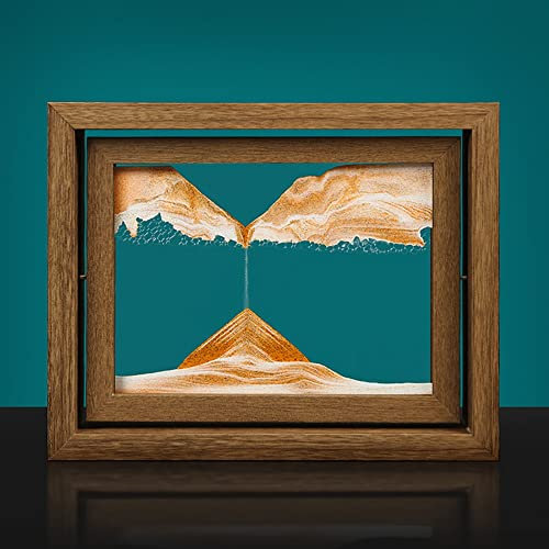 Peinture De Sable Qui Coule, Image D'art De Sable En Mouvement Verre Rond 3D Paysage De Sable De La Mer Profonde En Mouvement, Lampe Sable Mouvant Paysage Naturel Sablier 3D, Sablier Deco ( Color : Ye