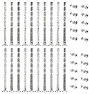 20PCS De Fixation M3 Pour Poignée De Porte Kit De Boulons, Vis Pour Poignée De Porte Mâle à Femelle Plaquées Nickel Boulons De Acier Allié,Pour Poignées De Porte Serrures
