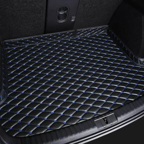 GOYMFK Auto Kofferraummatten für Mercedes Benz E-Klasse W214 2024 Hohe Seite Wasserdicht Hinteren Kofferraum Cargo Liner Innen Zubehör,Black+Blue