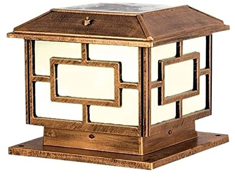 LiJJi Square LED Solar Post Lights Outdoor Column Headlight Waterproof Cap Pillar Lamp with Remote Control for Fence Yard Garden Exterior Lantern (Color : Black, Size : 25cm) Lofty Ambition