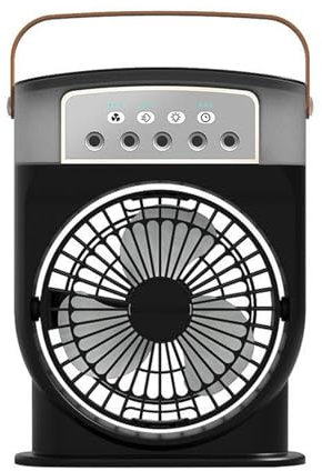 Polarlux Air Cooler, Polarlux Ice Fan, 4 in 1 Mobiles Klimagerät, Mini Klimaanlage Ventilator mit 3 Geschwindigkeit, 7 LED & Timer, Tragbarer Persönlicher Luftkühler Ventilator für Haus Büro (Schwarz)