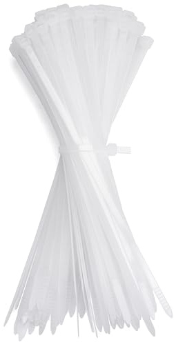 GUNGY Kabelbinder Weiß 200 x 4,8mm Kabelbinder UV Beständig Hitzebeständig Zugfestigkeit 22KG für Kabelmanagement Gartenarbeit Werkstätten 100 Stück