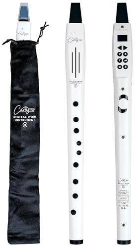 Carry-on Digitales Blasinstrument 2-10 Stimmen, eingebauter USB-Akku, Kopfhörerausgang für lautloses Üben, Midi Over Bluetooth Digital Recorder Weiß