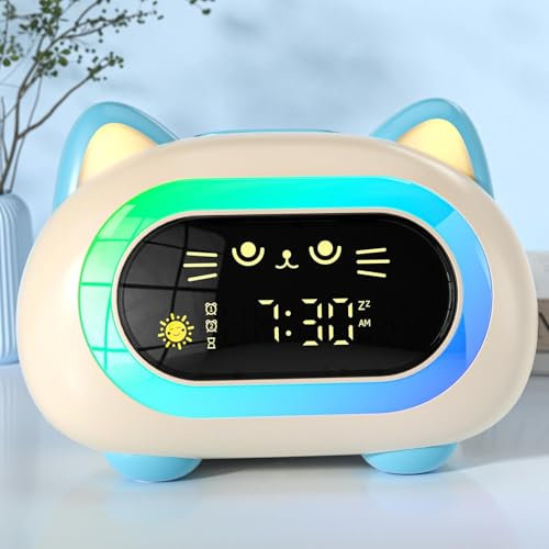 Comzler Kinderwecker mit Nachtlicht, OK to Wake Uhr für Kinder (Bleu)