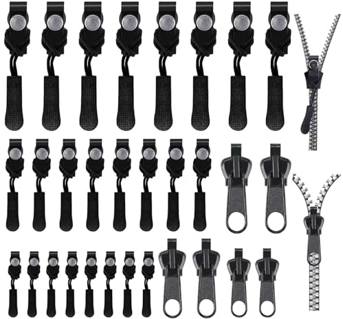 30 Stück Reißverschluss Zipper, Reisverschluss-Reparaturset, 3 Größen Reißverschluss Reparatur Set Fix Reissverschluss Zipper, Reißverschluss Zipper Reparatur für Jacket Backpack Luggage Sleeping Bag