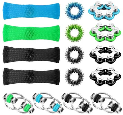 16 Stück Fidget Toys,Adhs Spielzeug Anti Stress Spielzeug Erwachsene Fidget Spinners Toy Squeeze Spielzeug Stressabbau für Erleichtert Stimming Toy Skills Set Stress für Kinder Erwachsene