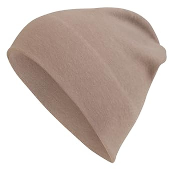 Sterntaler Beanie aus Sweat mit Flauschiger Rückseite - lässige Unisex Mütze für Jungen und Mädchen - bequem und elastisch - Sand, Größe 53