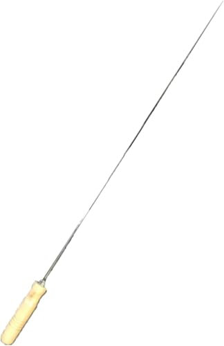 MIXEL Flat Kebab Skewers, Both Indoor and Outdoor Grilling Activities, Long Metal Wooden Stick, Secure Grip, Multi-Purpose Use, Ergonomic Design, Round-Handle