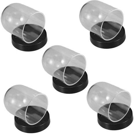 VICASKY 5 Ensembles Cloche Miniature Plastique Transparent Plateau De Présentation Cloche pour Plantes Et Petits Objets Transparente