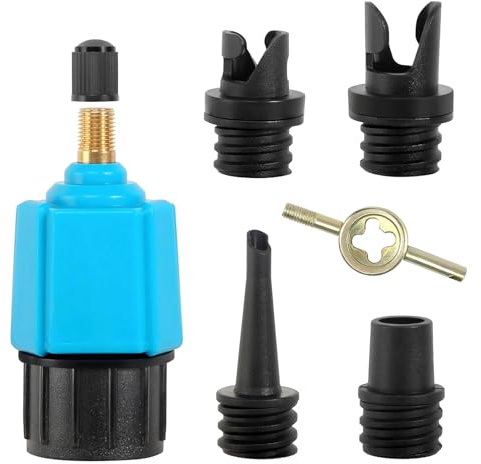 SUP Pumpenadapter, Stand Up Paddle Board Luftpumpe Adapter, SUP Adapter für Kompressor, mit 4 Gasdüse Sup Ventil Adapter, für Alle Arten Schlauchboot Kajaks Paddle Board Ventiladapter Zubehör