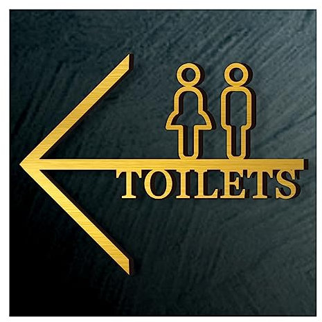 Acryl-WC-Schild, Badezimmer-Richtungsschild, Männer und Frauen, Toilettenschild für Büro, Restaurants, Hotels, Supermarktbedarf mit Pfeil