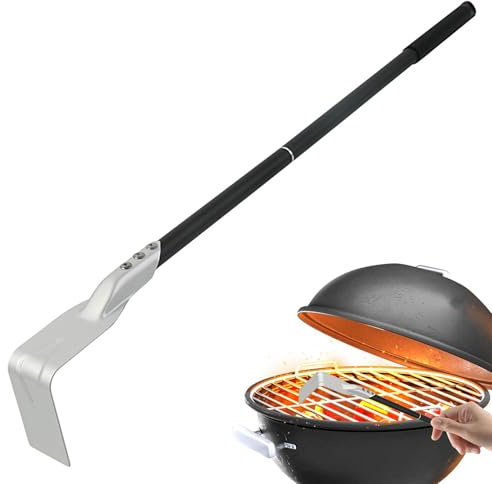 Grillrechen, Grillaschen-Werkzeug, langer Griff, Schaber, Ascheschaufel für Herd, Grillreiniger, Schürhakenschaber, Holzkohle-Kugelgrill, Pizzaofen, Ascherechen für Pizzaofen, Herd, Kamin