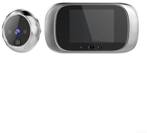 Visor digital de puerta, timbre de cámara de mirilla Pantalla LCD de 2.8 pulgadas Visiones nocturnas Foto Seguridad para el hogar (Plata)