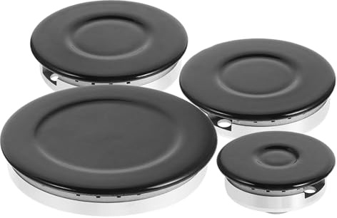 Juego de Tapas de Repuesto para Estufas de Gas Negras | Tapa de Llama Cóncava, Cubiertas Mayoría de Cocinas Eléctricas Gas, Aluminio E Hierro