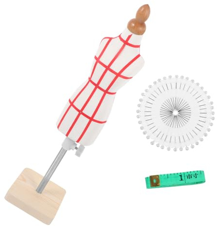 AKOOSY Maniqui Fácil de Transportar y Tela de Algodón Costura en Miniatura Base de Madera Color Aleatorio Mujer y Adecuado para Enseñanza y Exhibición de Diseño de Moda